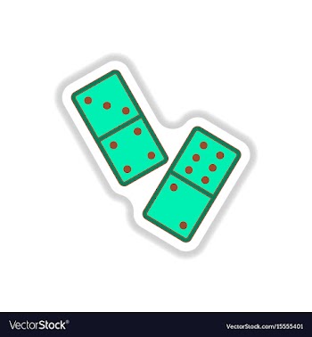 In paper sticker style domino vector image