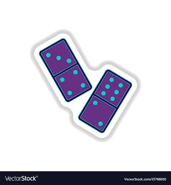 In paper sticker style domino vector image