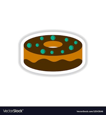In paper sticker style donut vector image