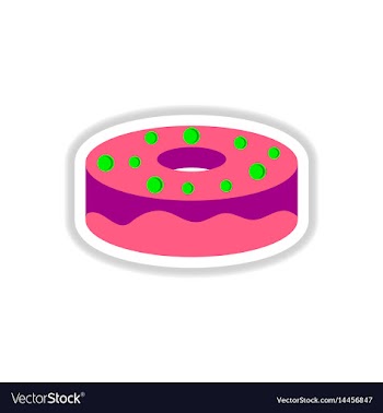 In paper sticker style donut vector image