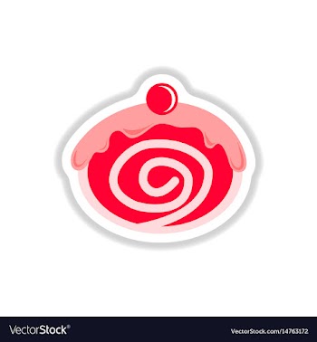 In paper sticker style donut vector image