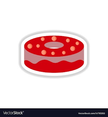In paper sticker style donut vector image