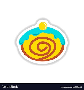In paper sticker style donut vector image