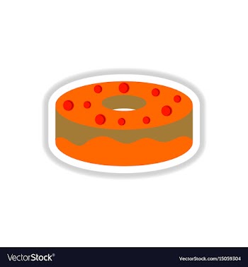 In paper sticker style donut vector image