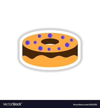 In paper sticker style donut vector image