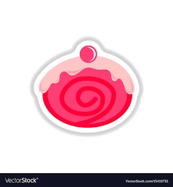 In paper sticker style donut vector image