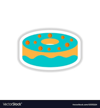 In paper sticker style donut vector image