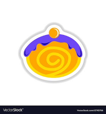 In paper sticker style donut vector image