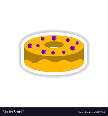 In paper sticker style donut vector image