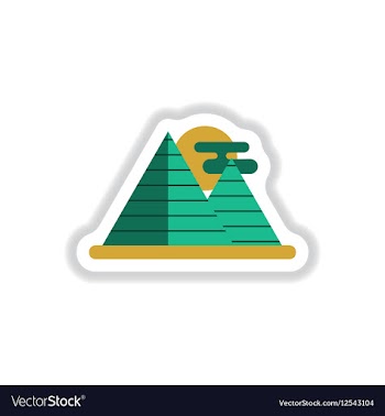 In paper sticker style Egypt vector image
