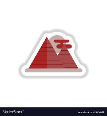 In paper sticker style egypt vector image