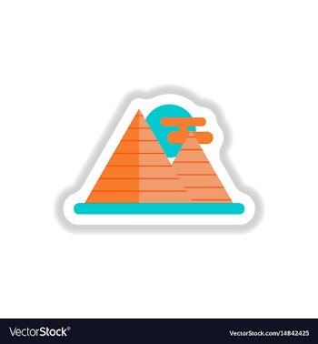 In paper sticker style egypt vector image