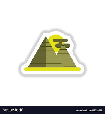 In paper sticker style egypt vector image
