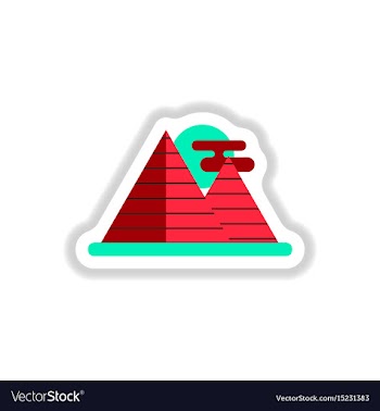 In paper sticker style egypt vector image