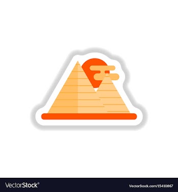 In paper sticker style egypt vector image