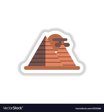 In paper sticker style egypt vector image
