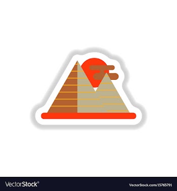 In paper sticker style egypt vector image