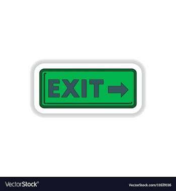 In paper sticker style exit vector image