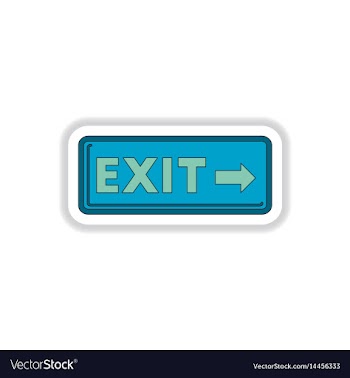 In paper sticker style exit vector image