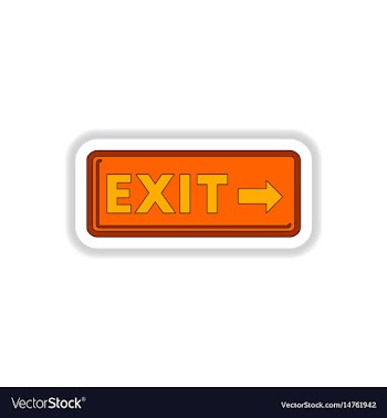 In paper sticker style exit vector image