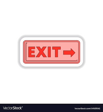 In paper sticker style exit vector image