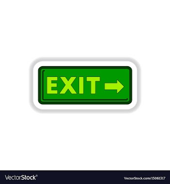 In paper sticker style exit vector image