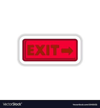 In paper sticker style exit vector image