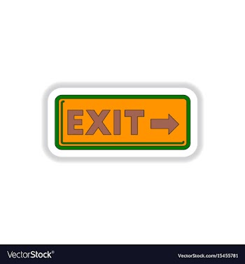 In paper sticker style exit vector image