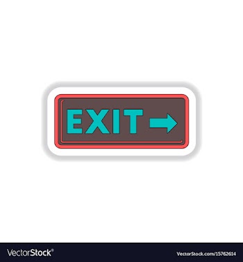 In paper sticker style exit vector image