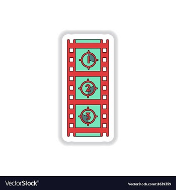 In paper sticker style Film vector image