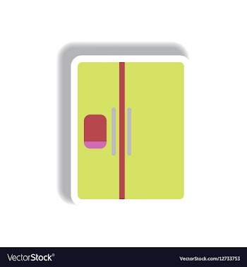 In paper sticker style fridge vector image