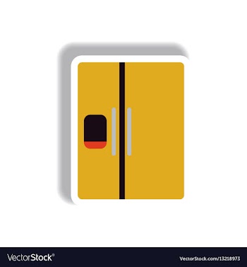 In paper sticker style fridge vector image