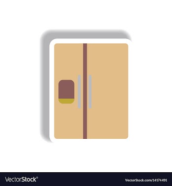 In paper sticker style fridge vector image