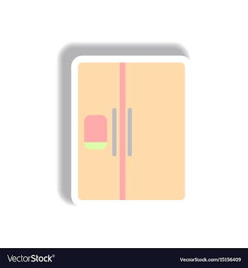 In paper sticker style fridge vector image