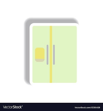 In paper sticker style fridge vector image