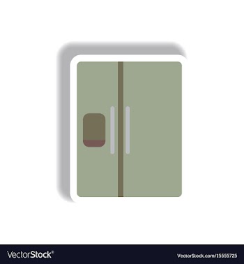 In paper sticker style fridge vector image