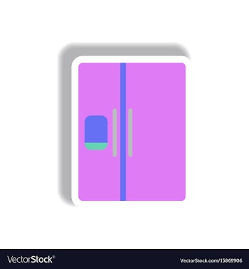 In paper sticker style fridge vector image