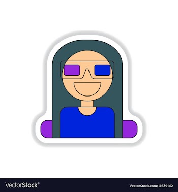 In paper sticker style girl at vector image
