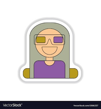 In paper sticker style girl at vector image