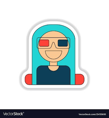 In paper sticker style girl at vector image