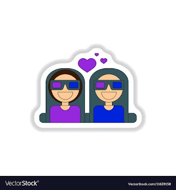 In paper sticker style girls vector image