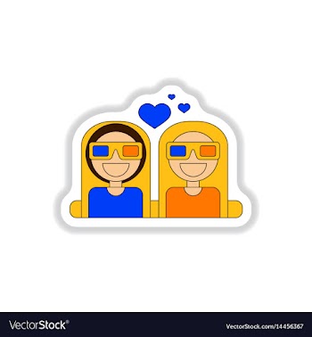 In paper sticker style girls vector image