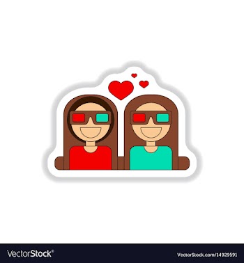 In paper sticker style girls vector image