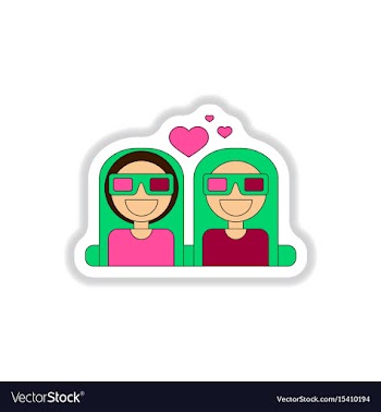 In paper sticker style girls vector image