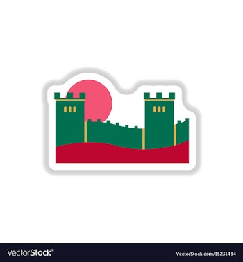 In paper sticker style great vector image
