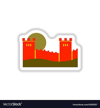 In paper sticker style great vector image