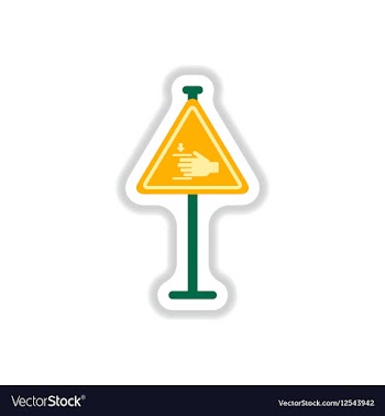 In paper sticker style Hand vector image