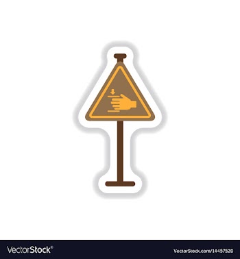 In paper sticker style hand vector image