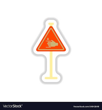 In paper sticker style hand vector image