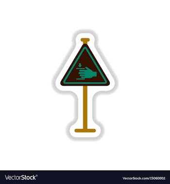 In paper sticker style hand vector image